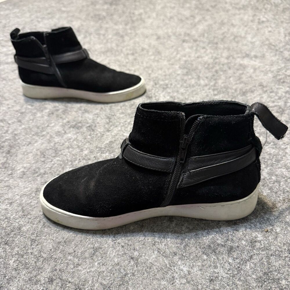 Vionic Splendid Mitzi Black Suede Ankle Boots With Arch Support Size 6.5